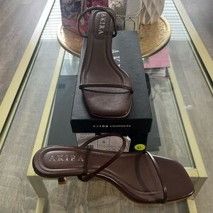 AKIRA Brown Strappy Sandals
